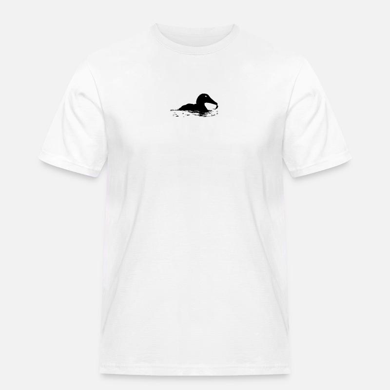 HGWild - Eiderente mit Krabbe - Männer Workwear T-Shirt - Weiß