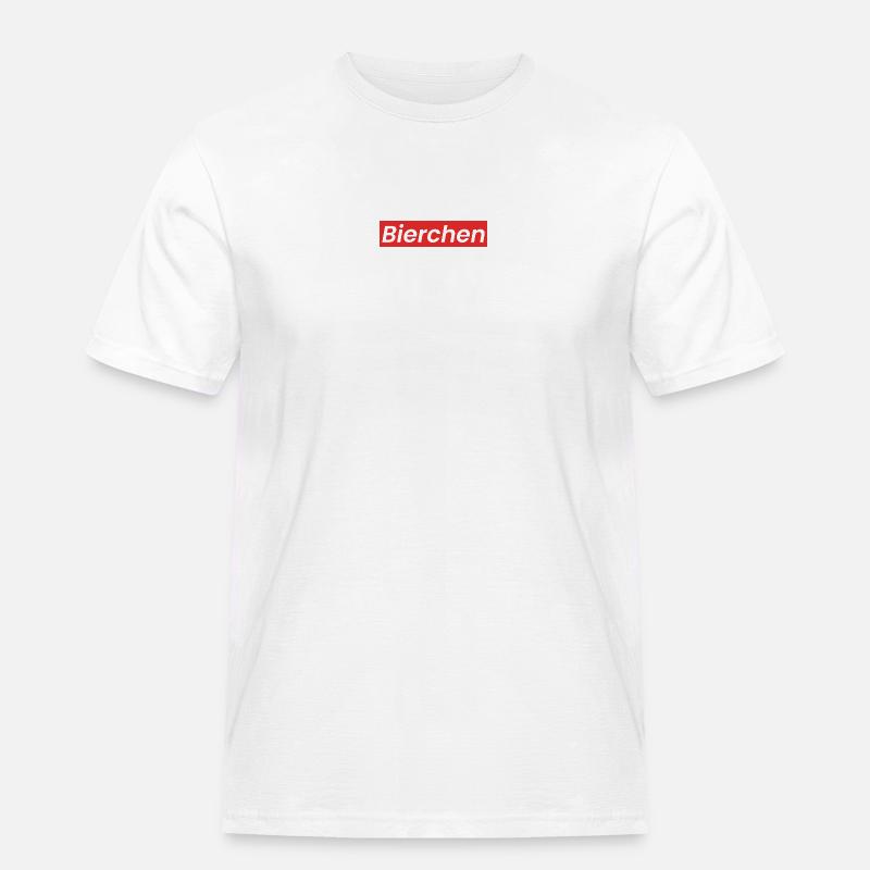 Bierchen Logo - Männer Workwear T-Shirt - Weiß