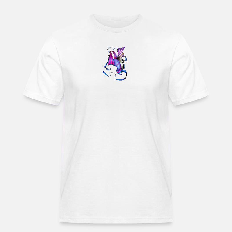 Farbige Spiral- und Fächerkunst - Männer Workwear T-Shirt - Weiß