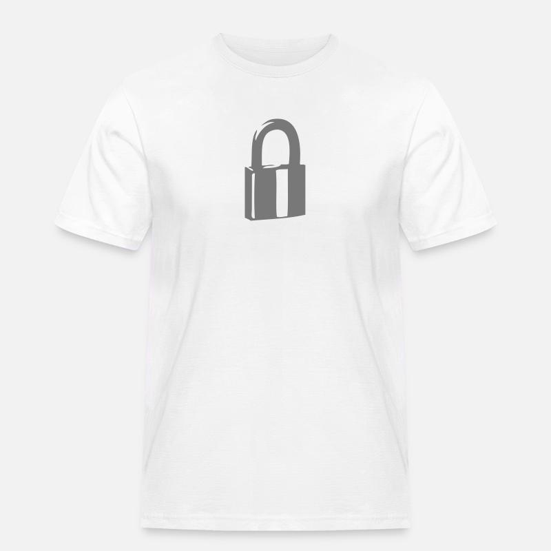 Vorhängeschloss Sicherheit oder Schlosser - Männer Workwear T-Shirt - Weiß