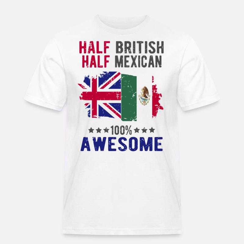 Half British Half Mexican - Men's Workwear T-Shirt - white