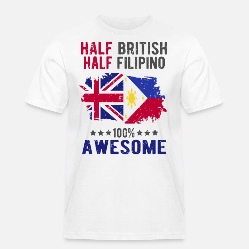 Halb Brite Halb Philippiner - Männer Workwear T-Shirt - Weiß