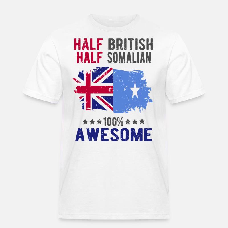 Halb Brite Halb Somalier - Männer Workwear T-Shirt - Weiß