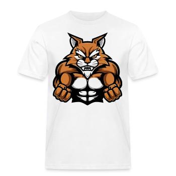 Entraînement des muscles du chat - T-shirt Workwear homme - blanc - Devant - AI Model Male 185 dark (185cm)