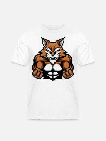 Cat Muscles Workout - Men's Workwear T-Shirt - white