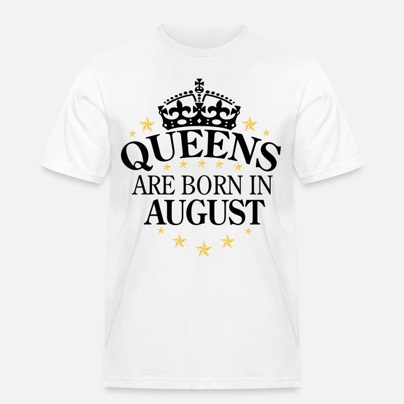 Queens August - Männer Workwear T-Shirt - Weiß