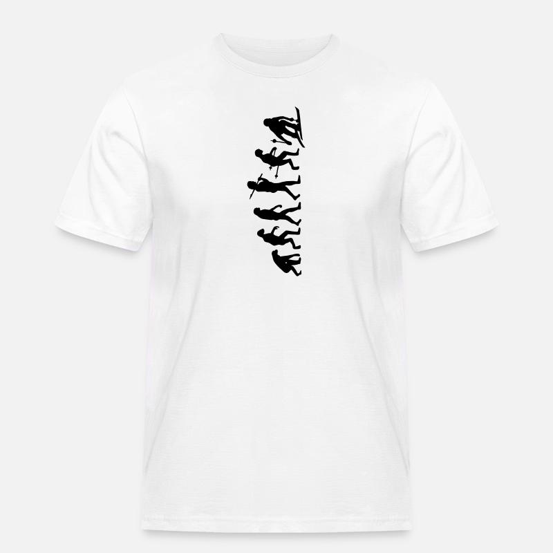 Evolution Ski - Männer Workwear T-Shirt - Weiß