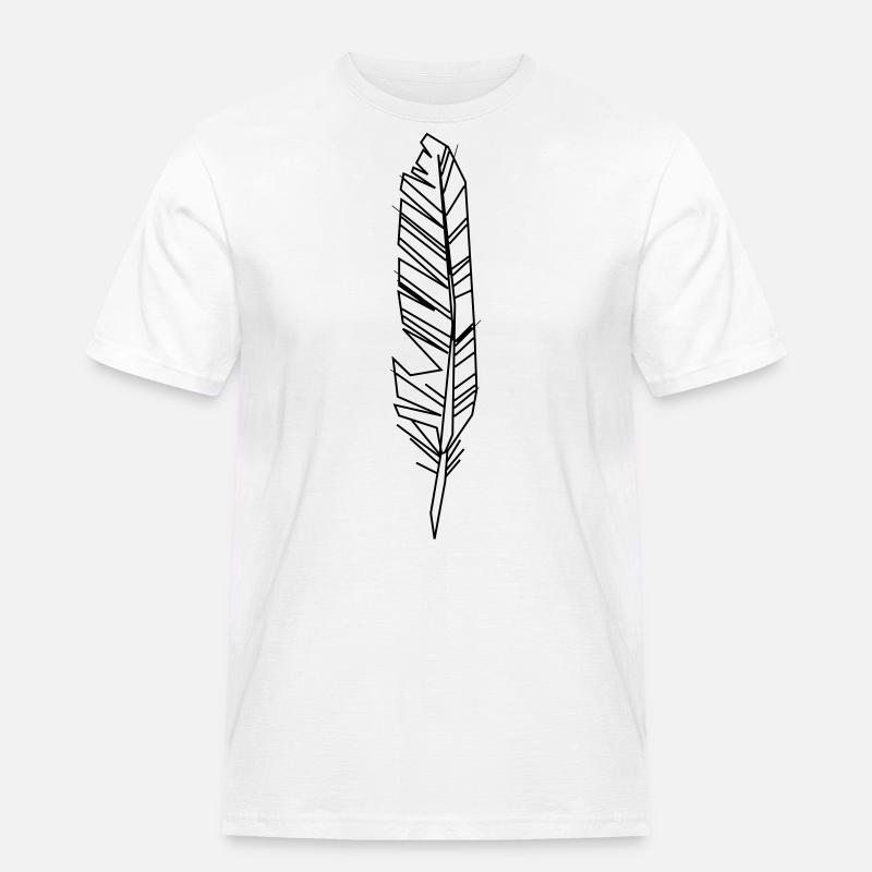 feder - Männer Workwear T-Shirt - Weiß