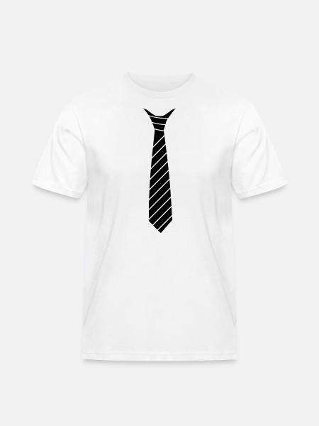 Krawatten Illusion - Männer Workwear T-Shirt - Weiß