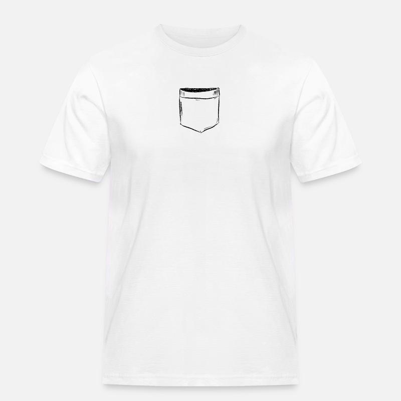 Brusttasche Comic Draw - Männer Workwear T-Shirt - Weiß
