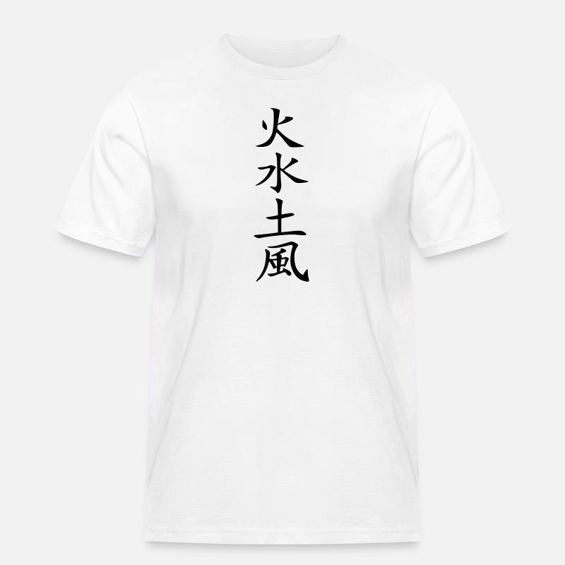 4 Elemente - Männer Workwear T-Shirt - Weiß