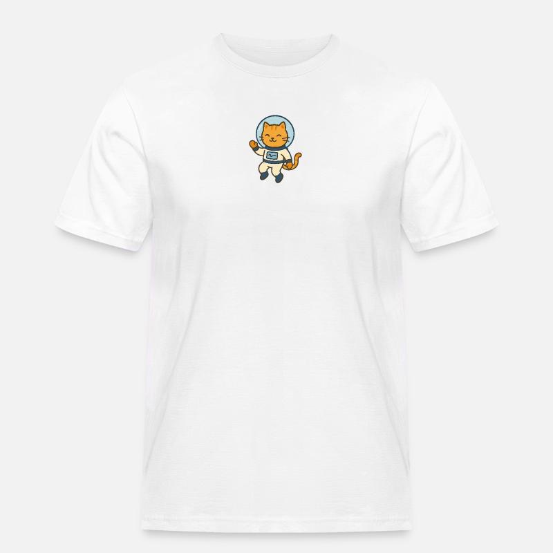 Astrokatze - Männer Workwear T-Shirt - Weiß
