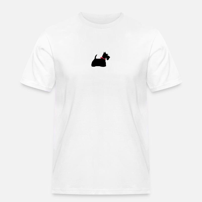 Scotch Terrier - Männer Workwear T-Shirt - Weiß