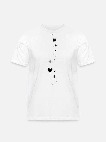 Süße Herzen Sterne Dekoration - Männer Workwear T-Shirt - Weiß