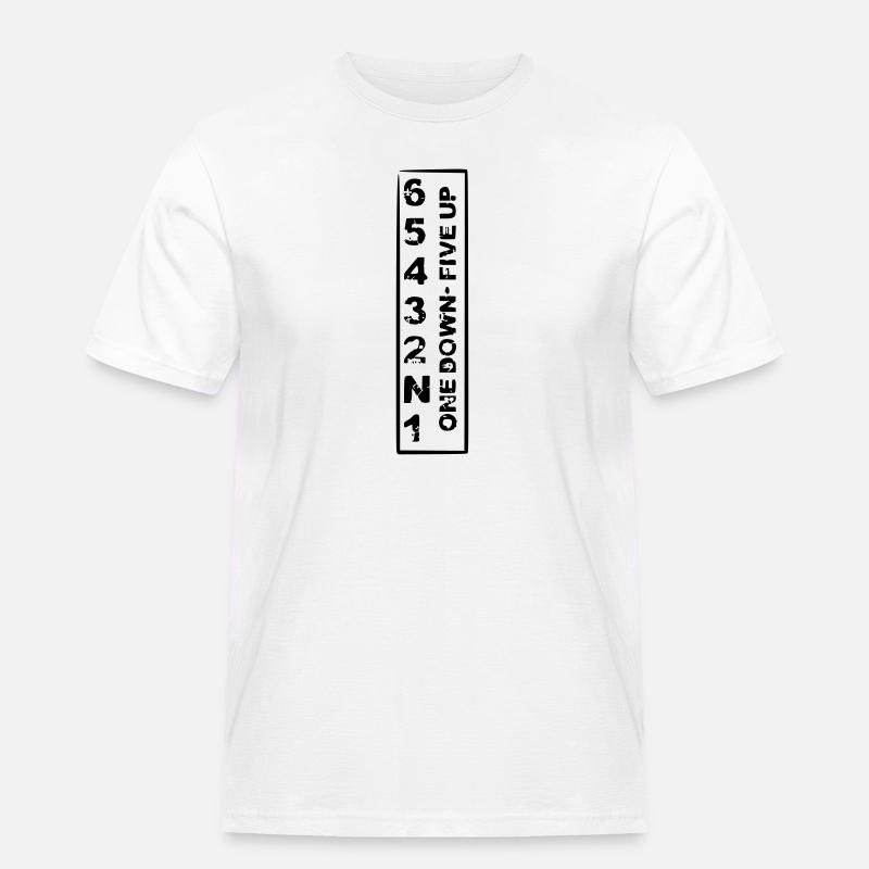 one down five up - Männer Workwear T-Shirt - Weiß