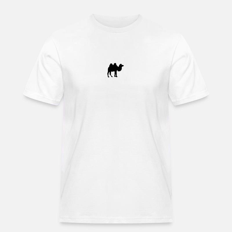 Kamel - Männer Workwear T-Shirt - Weiß
