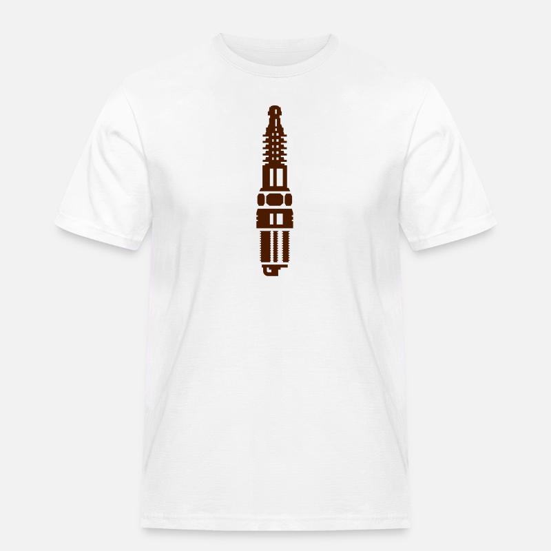 Zündkerze / spark plug (1c) - Männer Workwear T-Shirt - Weiß