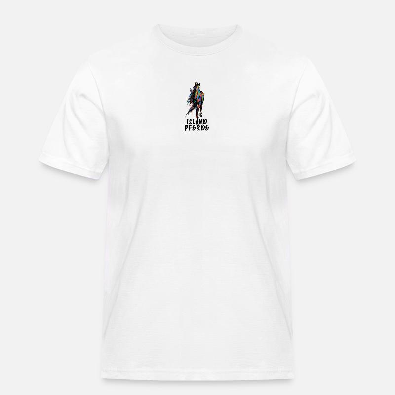 Cool Isländer Pferde Statement Islandpferde - Männer Workwear T-Shirt - Weiß