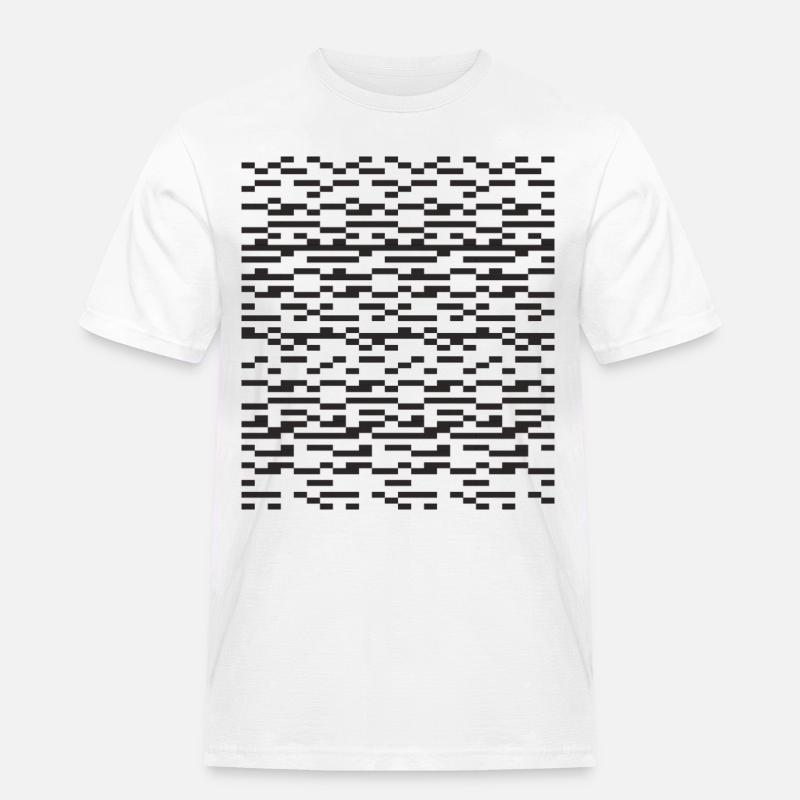 Noir Stripe pixeliges Glitch Grid - Männer Workwear T-Shirt - Weiß