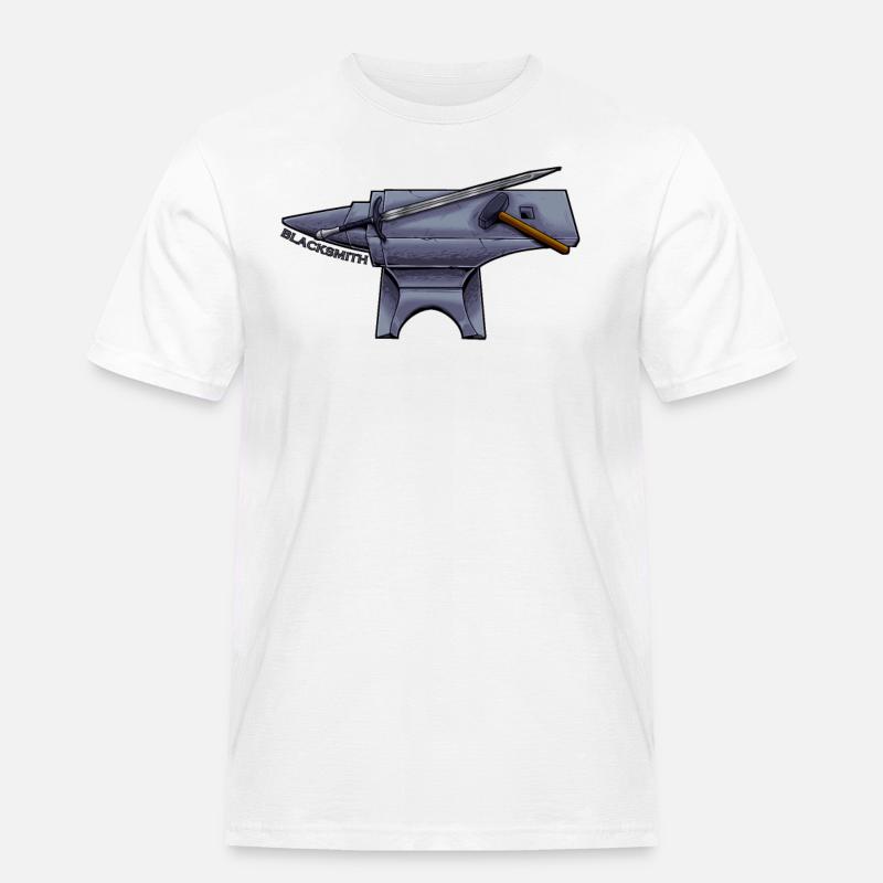 Mittelalter Waffenschmied - Blacksmith - Männer Workwear T-Shirt - Weiß