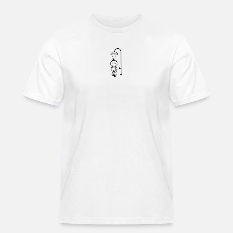 scheues Mädchen unter der Dusche - Männer Workwear T-Shirt - Weiß