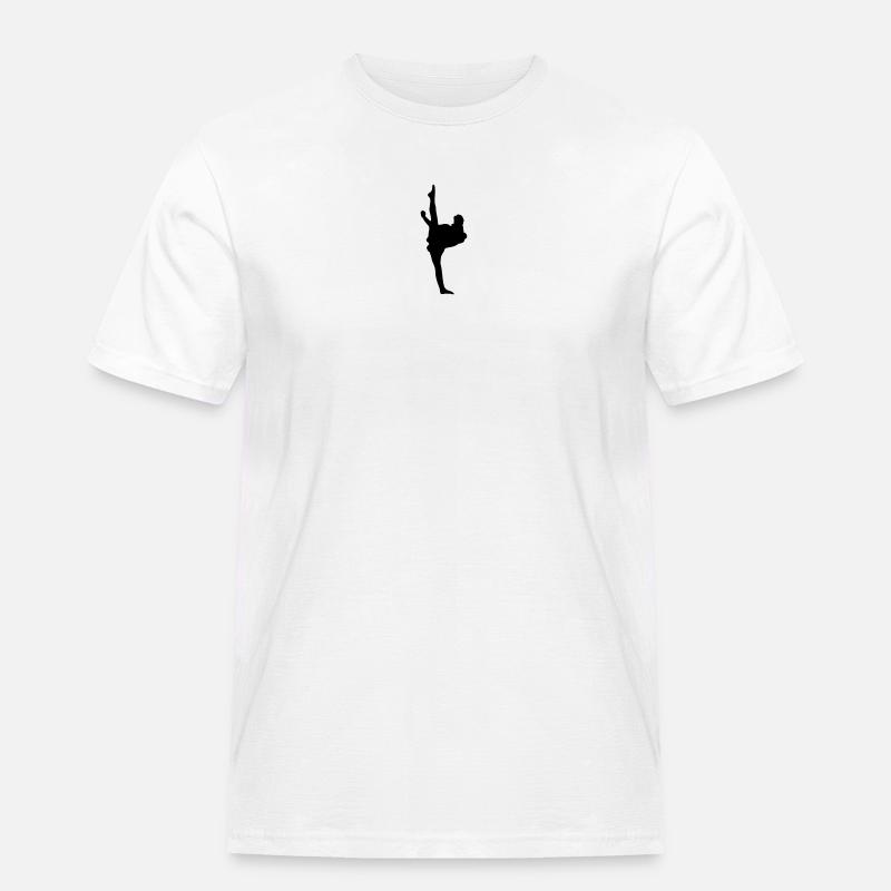 Karate oder Taekwondo High Kick - Männer Workwear T-Shirt - Weiß