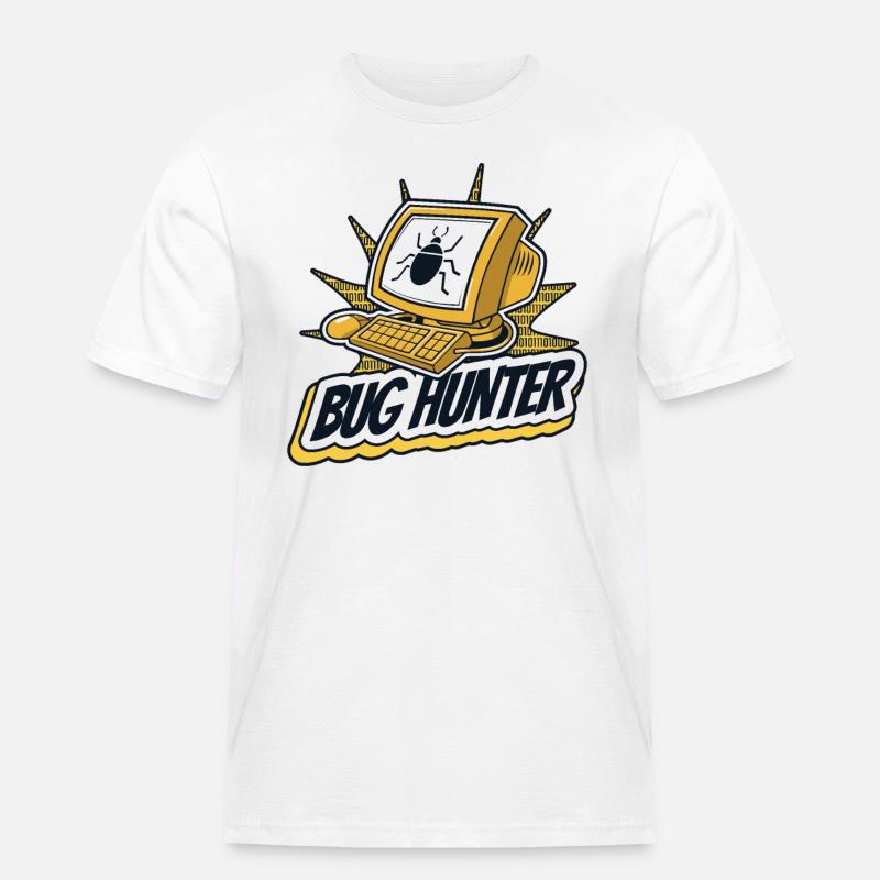 Bug Hunter Softwareingenieur Developer Coder - Männer Workwear T-Shirt - Weiß