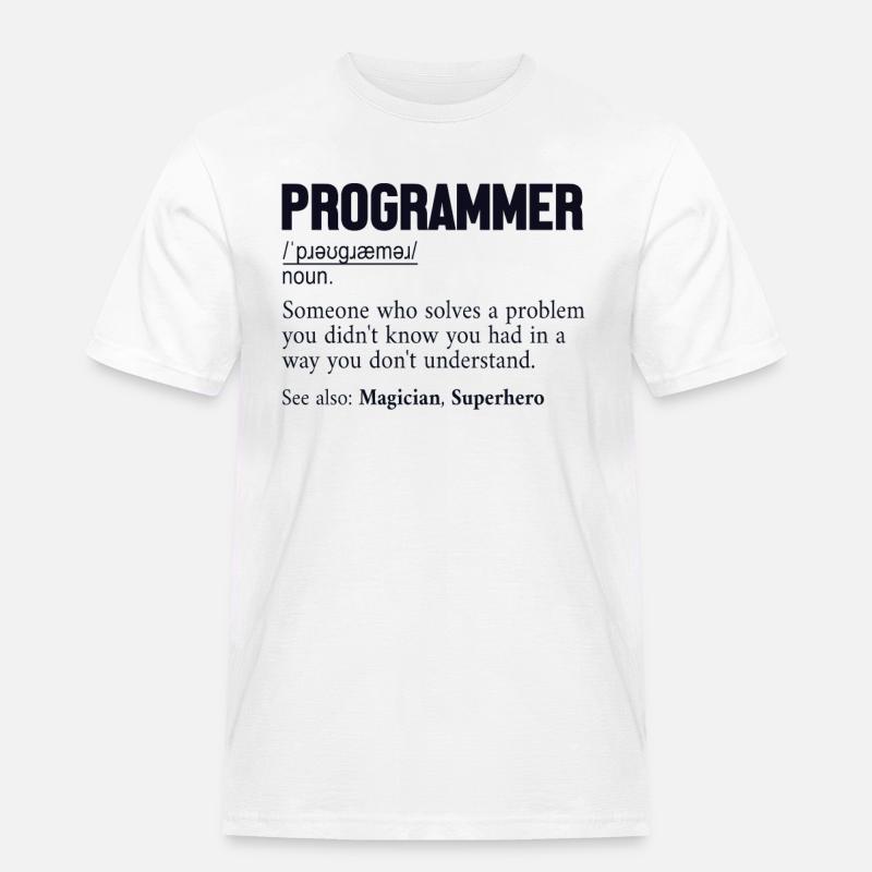 Programmer Definition Softwareentwickler Coder - Männer Workwear T-Shirt - Weiß