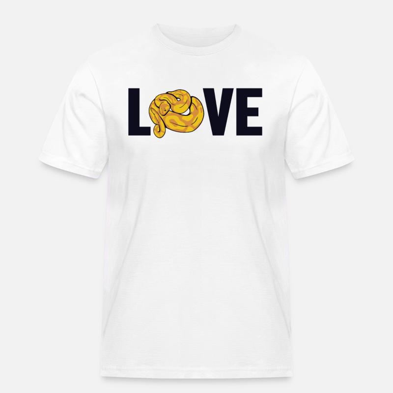 Love Schuppenkriechtiere Python Schlange Banana - Männer Workwear T-Shirt - Weiß