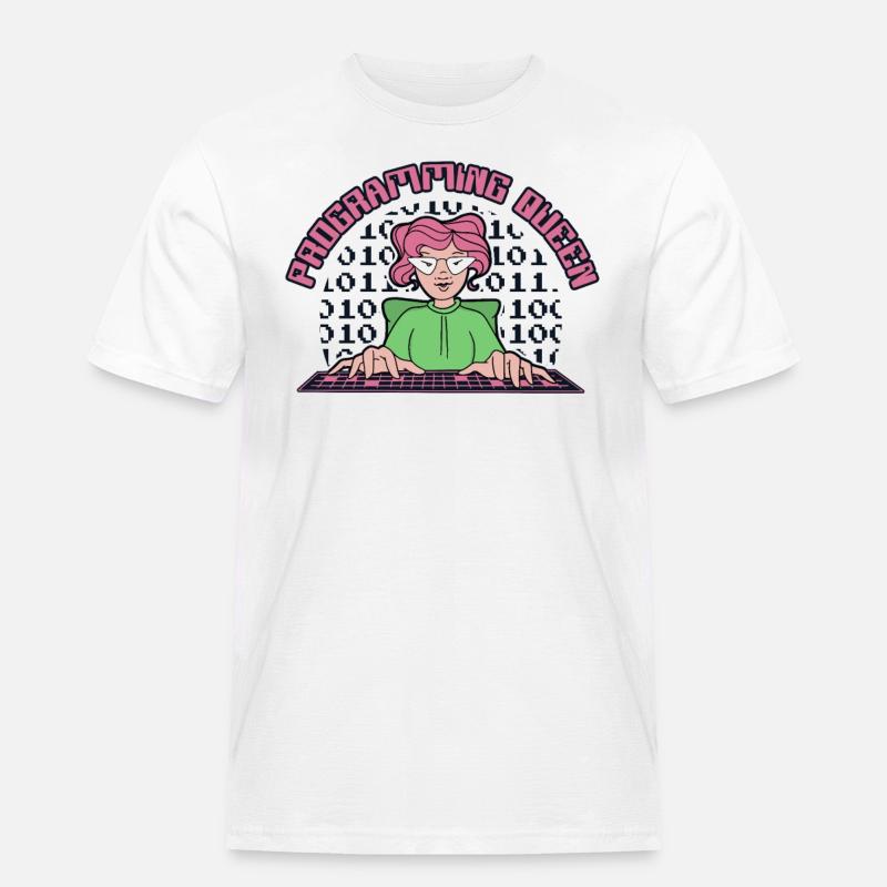 Programming Queen Softwareentwickler Developer - Männer Workwear T-Shirt - Weiß