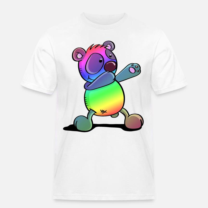 Bunter Pandabär - Dab Dance - Dabbing - Panda - Männer Workwear T-Shirt - Weiß