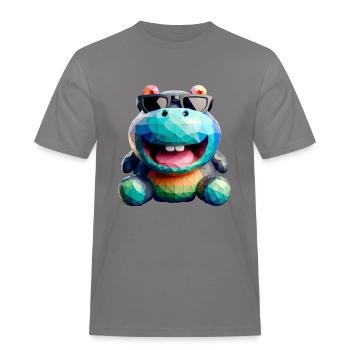 hippo fun - T-shirt Workwear homme - gris - Devant - AI Model Male 185 dark (185cm)