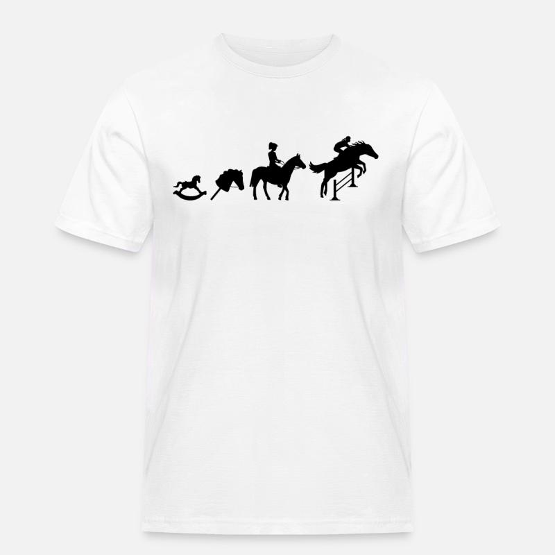 Evolution Springreiter - Männer Workwear T-Shirt - Weiß