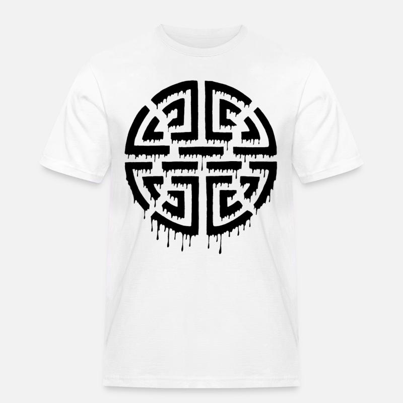 Graffiti eines schwarzen Labyrinths - Männer Workwear T-Shirt - Weiß