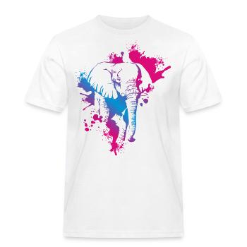 Éléphant - T-shirt Workwear homme - blanc - Devant - AI Model Male 185 dark (185cm)
