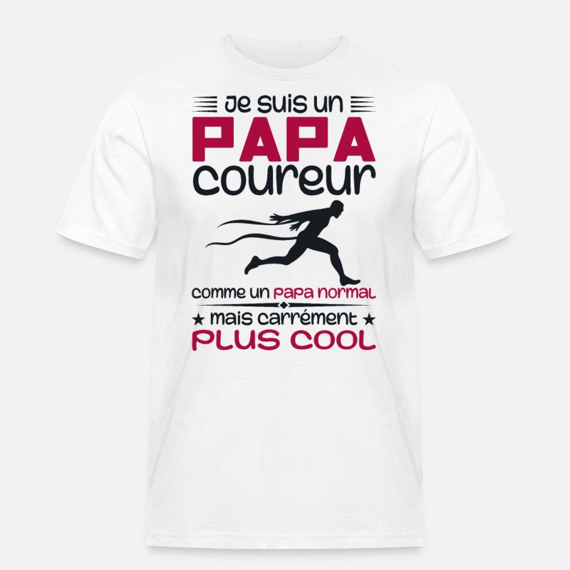 Ich bin ein Marathonläufer-Vater - Männer Workwear T-Shirt - Weiß