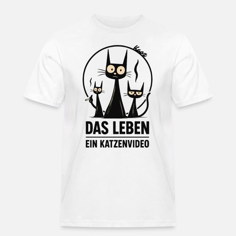 Das Leben: Ein Katzenvideo - Männer Workwear T-Shirt - Weiß