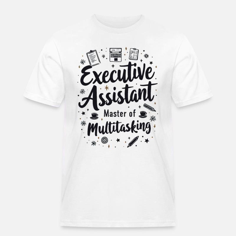 Assistent der Geschäftsführung Multitasking Expert - Männer Workwear T-Shirt - Weiß
