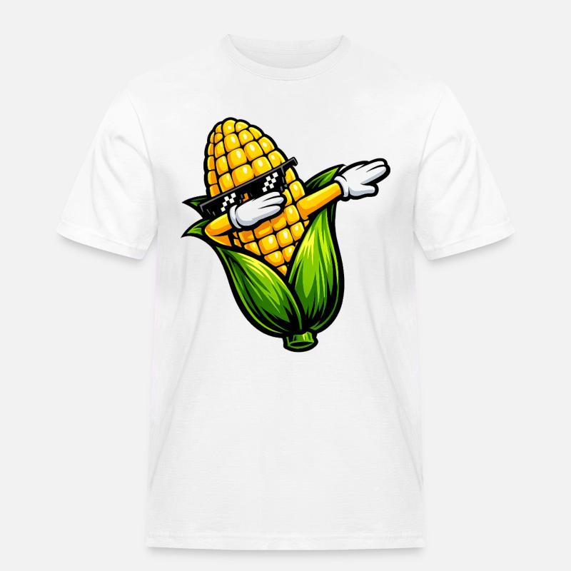 Dabbing Maiskolben - Männer Workwear T-Shirt - Weiß