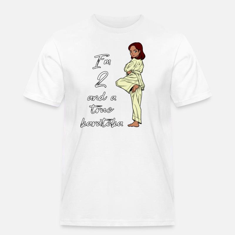 Ich bin 2 - Mädchen Karate - Männer Workwear T-Shirt - Weiß