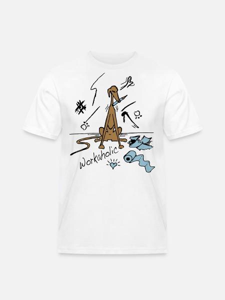 workaholic - Männer Workwear T-Shirt - Weiß