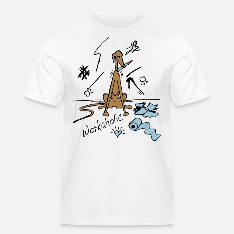 workaholic - Männer Workwear T-Shirt - Weiß