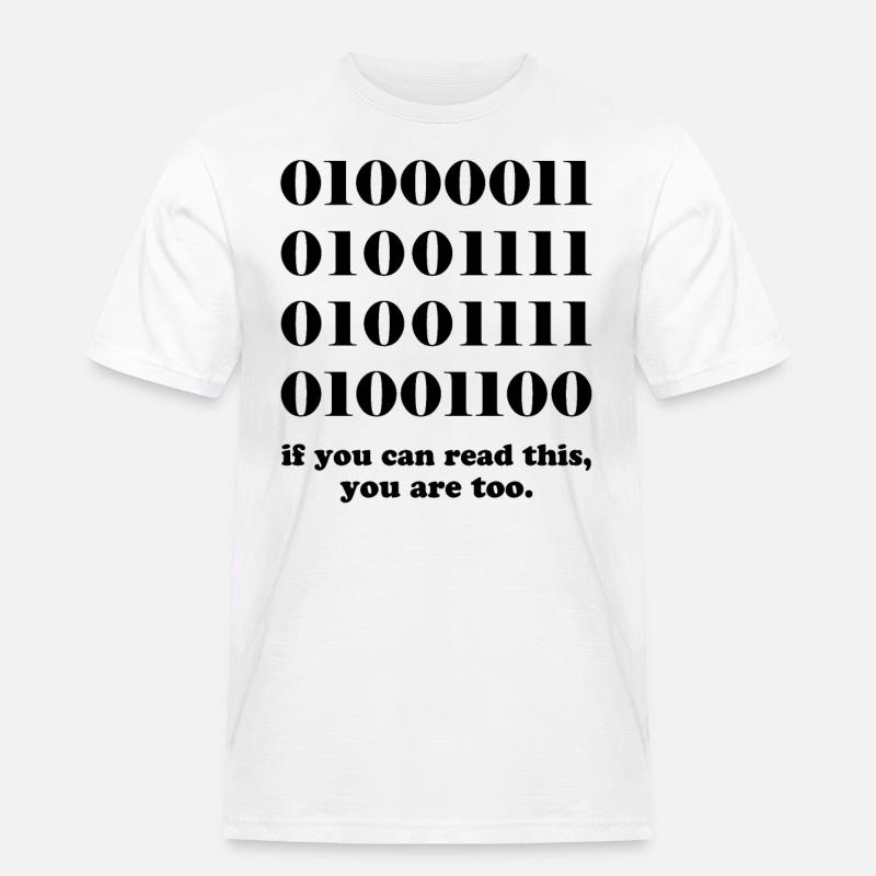 Computer binary code developers gift - Men's Workwear T-Shirt - white