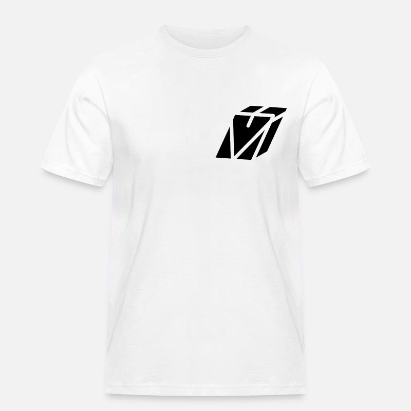 Abstract V-Brief - Männer Workwear T-Shirt - Weiß