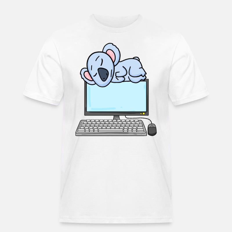 Koala Computer Nerd Programmer Gift - Men's Workwear T-Shirt - white