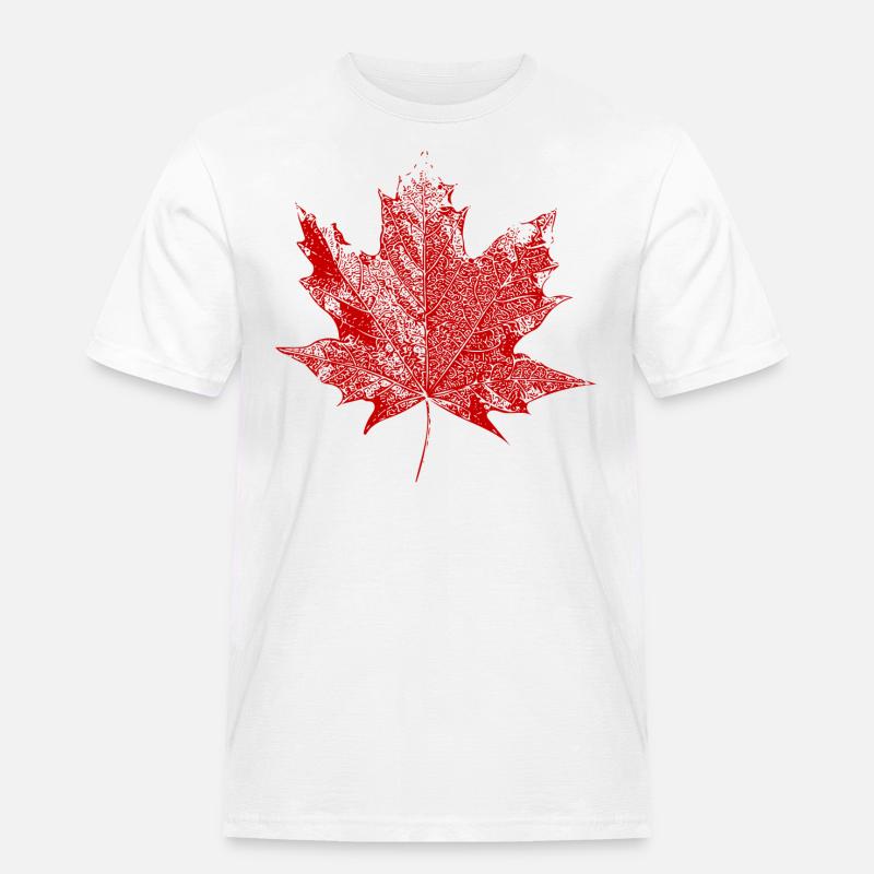 Maple leaf - Männer Workwear T-Shirt - Weiß