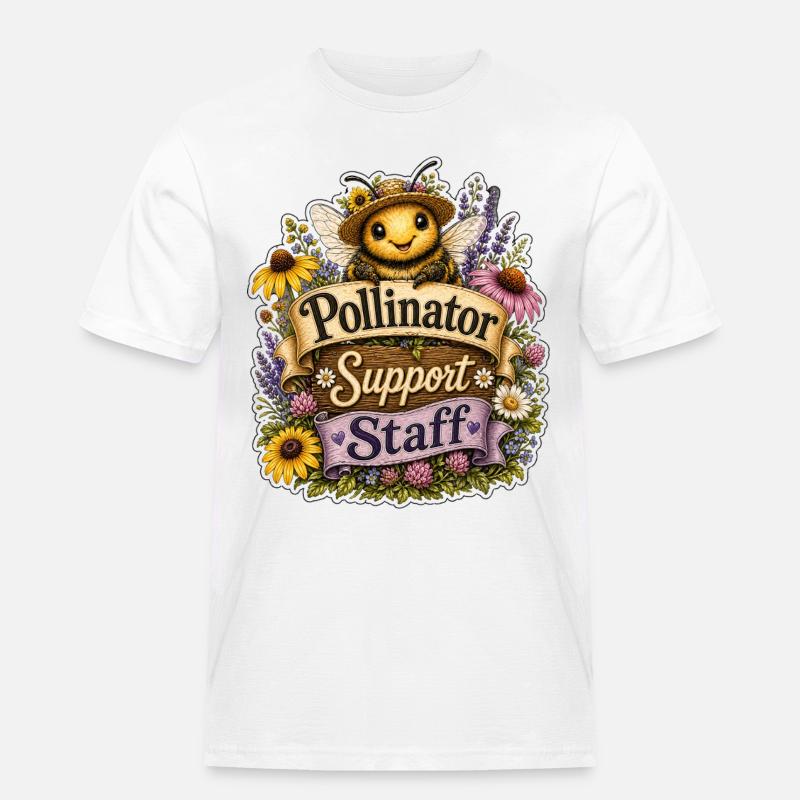 Pollinator Support Staff - Männer Workwear T-Shirt - Weiß