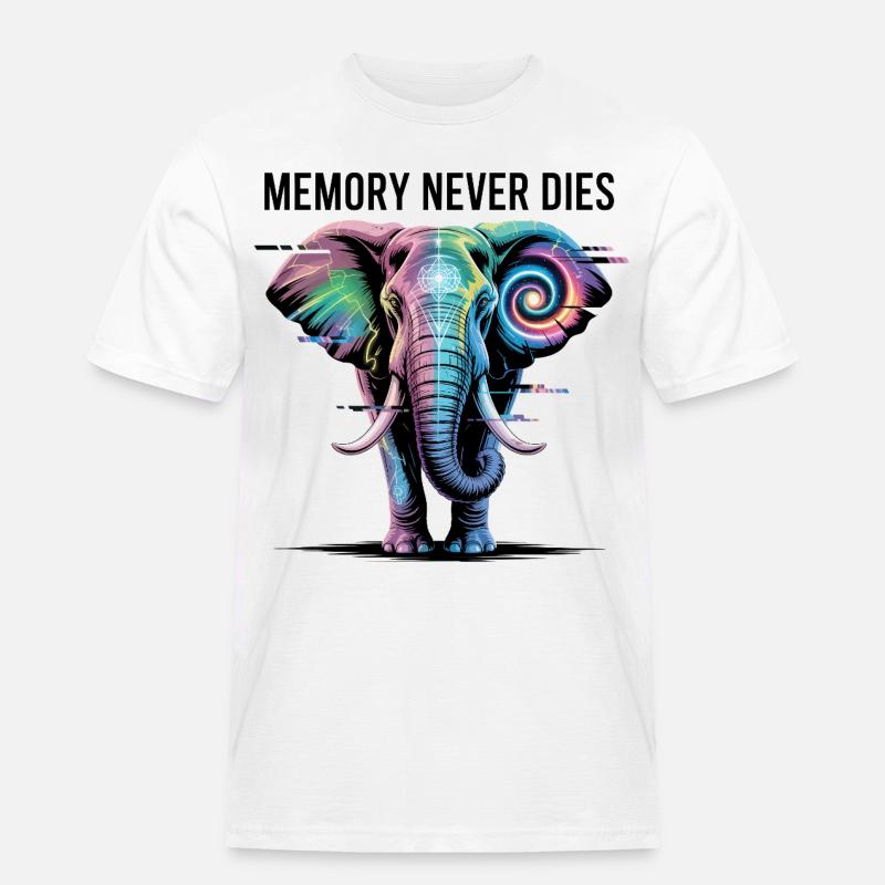 Psychedelischer Elefant mit kosmischer Spirale - Männer Workwear T-Shirt - Weiß