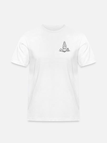 Balancekunst – Geometrisk Zen-stentårn - Herre Workwear T-Shirt - hvid