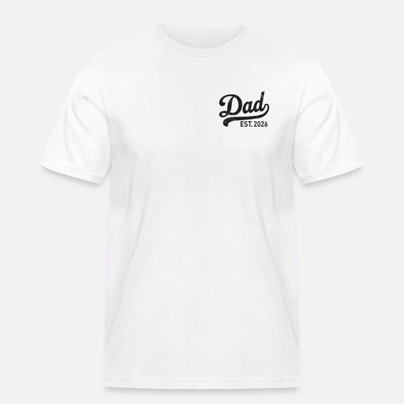 Dad Est. 2026 Retro Script - Männer Workwear T-Shirt - Weiß